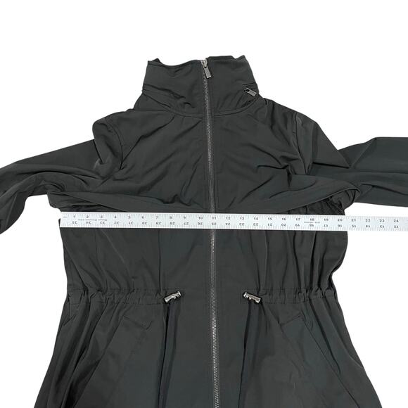 Banana Republic | BR Women's Water-Repellent Long Rain Jacket Black Medium - Picture 7 of 8